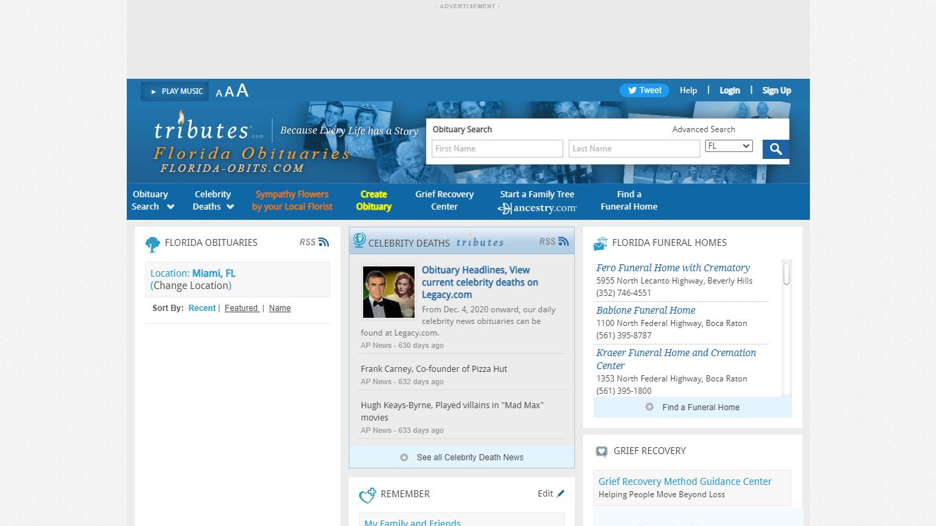 Florida Obituaries - Latest Obituaries in Tampa Florida - Tributes.com